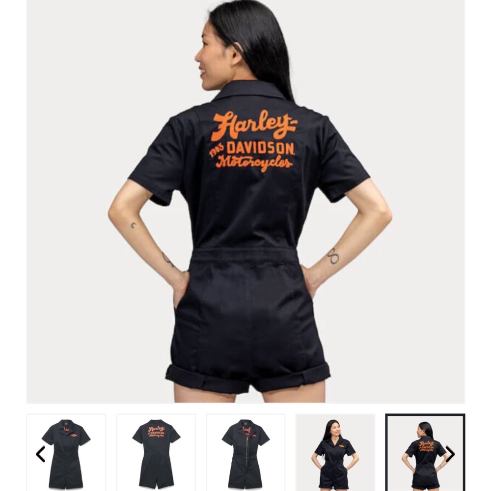 Harley-Davidson Black Jumpsuit with Orange Logo